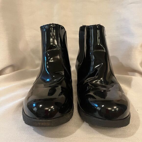 🔥Rare‎ Palmroth Chelsea black Patent Lambs wool ankle boots, size 41 - Picture 3 of 12